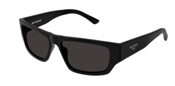 Balenciaga BB0366S 001 Black/Grey Rectangular Men's Sunglasses