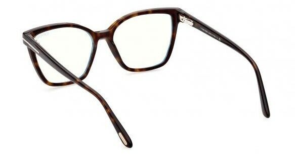 Tom Ford FT5812B 052 Dark Havana  Blue Block Butterfly Women's Eyeglasses