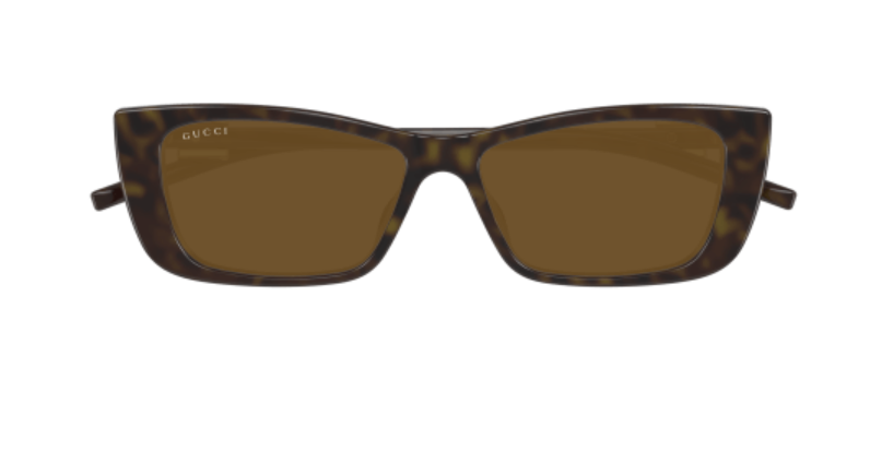 Gucci GG1681S 004 Havana/Brown Rectangular Cat Eye Women's Sunglasses