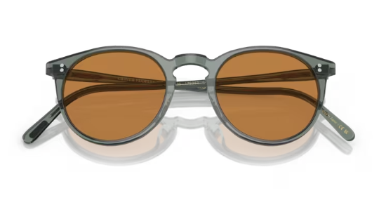 Oliver Peoples 0OV5183S O'MALLEY 178253 Dusty Aqua Cognac Round Men's Sunglasses