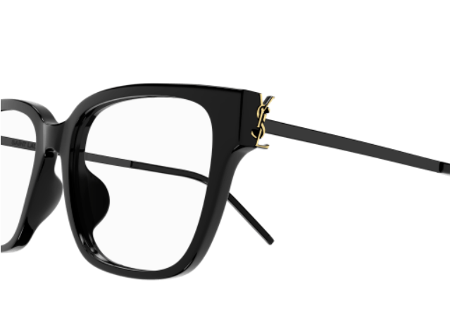 Saint Laurent SL M48O A/F 001 Black/Clear Women's Square Eyeglasses