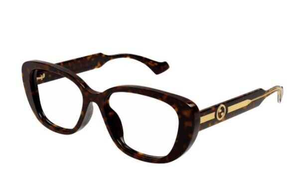 Gucci GG1559OK 002 Havana Rounded Cat Eye Women's Eyeglasses