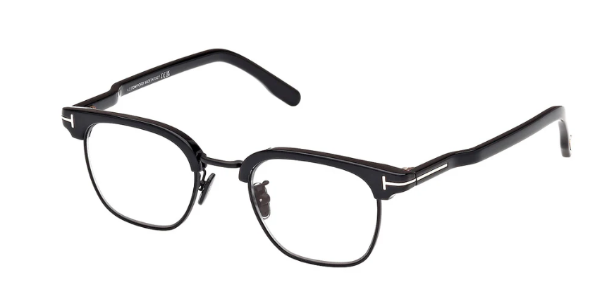 Tom Ford FT1119-D 01A Shiny Black/Smoke Soft Square Men's Eyeglasses