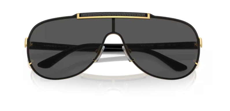 Versace 0VE2140 100287 Dark Grey-Gold/Black Soft Square Men's Sunglasses