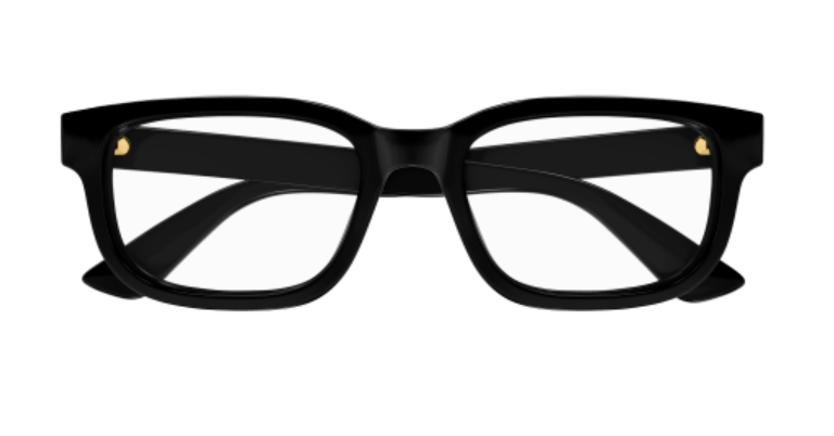 Gucci GG1584O 001 Black Rectangular Men's Eyeglasses