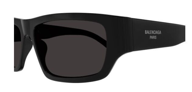 Balenciaga BB0366S 001 Black/Grey Rectangular Men's Sunglasses