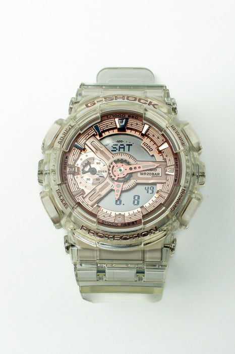 Casio G-Shock Analog-Digital Pink Gold Translucent Unisex Watch GMAS110SR-7A