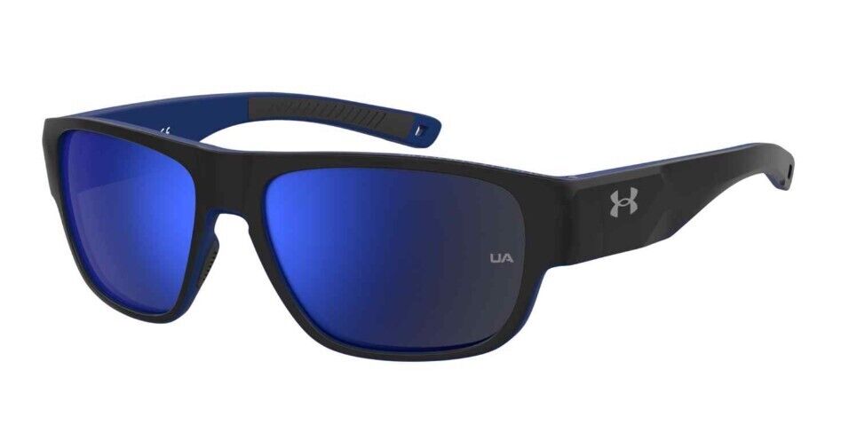 Under Armour  UA-Scorcher 00VK-XT Matte Black/Blue Mirrored Men's Sunglasses