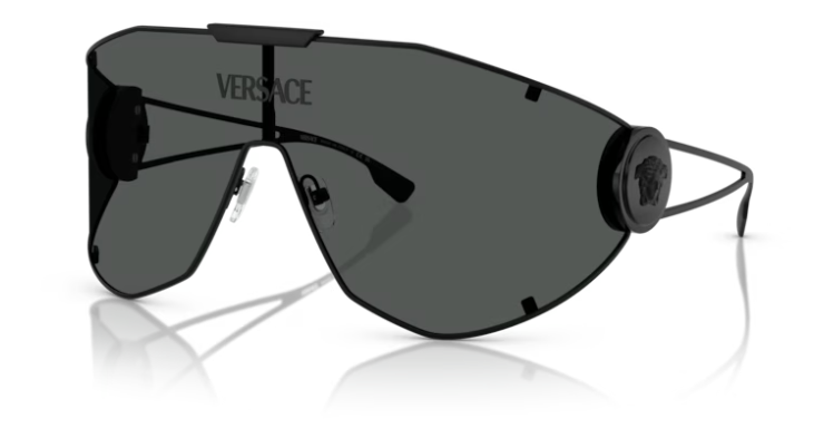 Versace 0VE2268 143387 Matte Black/Dark Grey Mask Men's Sunglasses