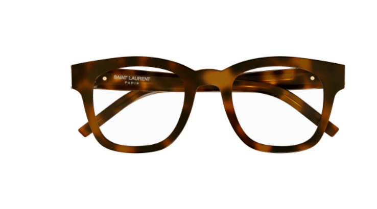 Saint Laurent SL M124 OPT 002 Havana Square Men's Eyeglasses