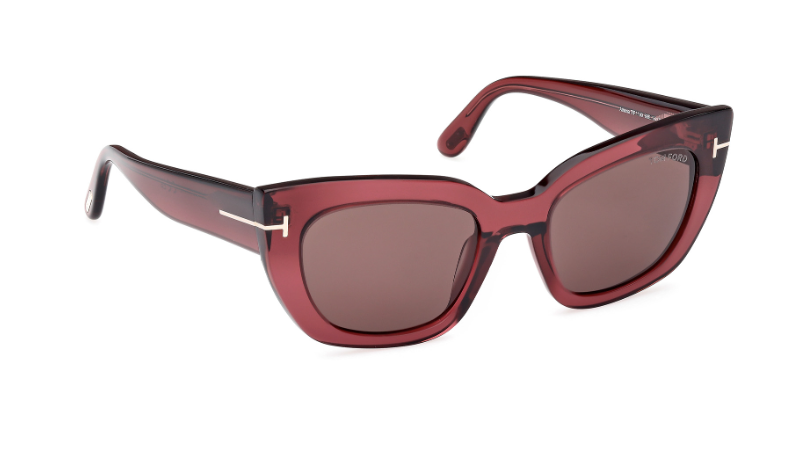 Tom Ford Athena FT1190 69E Shiny Bordeaux / Brown Cat-Eye Women's Sunglasses