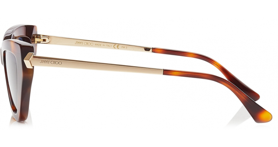 Jimmy Choo Donna/S 086/KU Havana-Gold/Blue Cat-Eye Women's Sunglasses