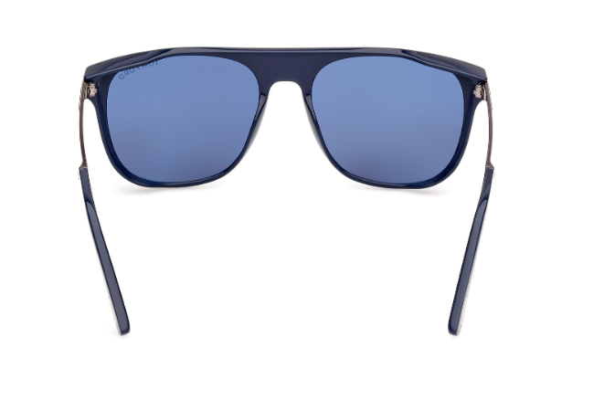 Tom Ford FT1105 Lionel-02 90V Shiny Blue/Blue Square Men's Sunglasses