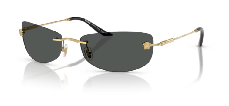 Versace 0VE2279 100287 Gold/Dark Grey Rectangle Men's Sunglasses