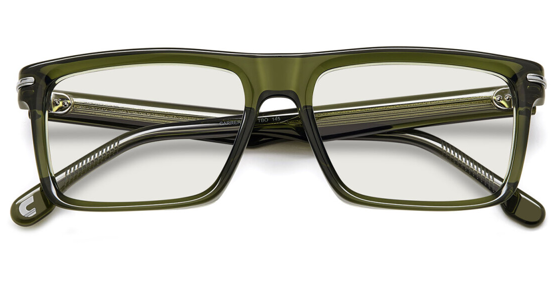 Carrera 343 TBO Military Green/Blue Mirror Rectangular Men's Eyeglasses