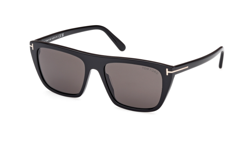 Tom Ford ASLAN FT1175 01A Shiny Black/Smoke Square Men's Sunglasses