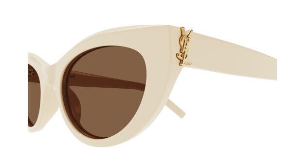 Saint Laurent SL M115 004 Ivory/Brown Cat-Eye Women's Sunglasses