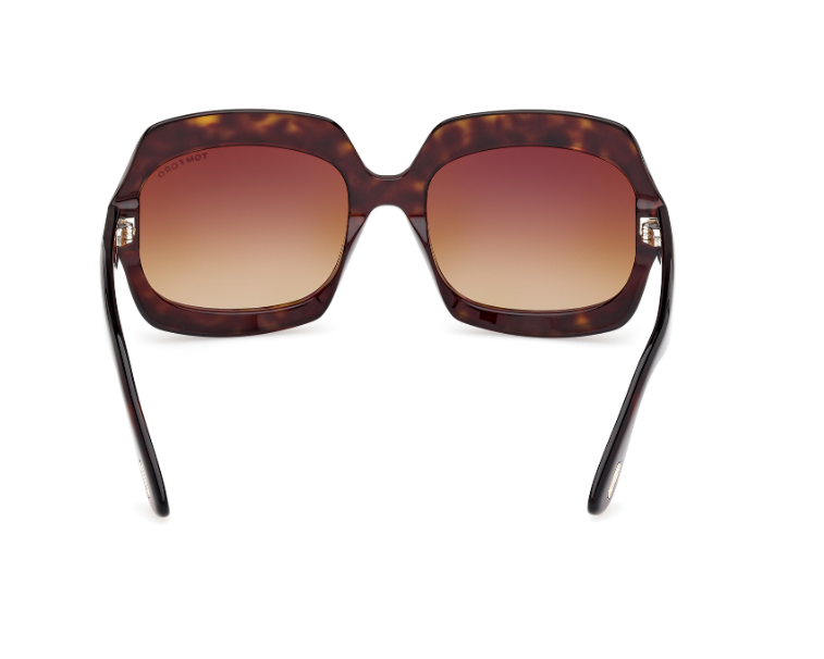 Tom Ford REN FT1155 52F Dark Havana/Gradient Brown Square Women's Sunglasses