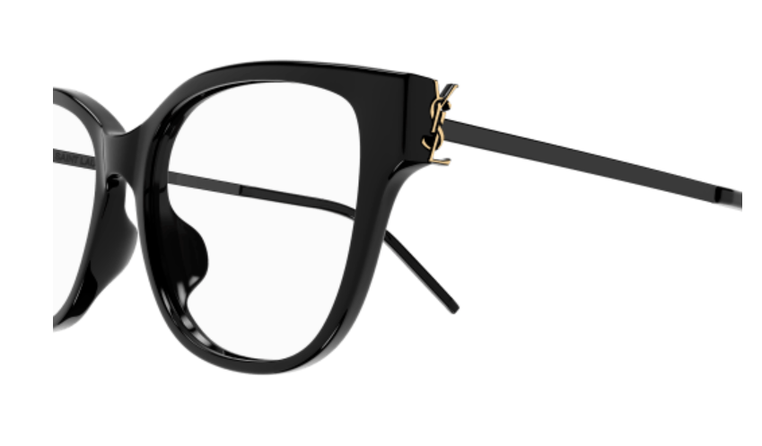 Saint Laurent SL M48O B/F 001 Black Hinge Combi Metal Oval Women's Eyeglasses