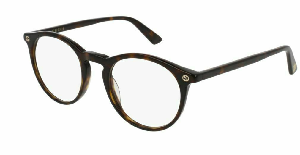 GUCCI GG0121O 002 Round Oval Havana  Men's Eyeglasses