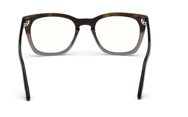 Tom Ford FT5736-B 055 Havana/Monocolor Blue Block Lenses Square Men's Eyeglasses