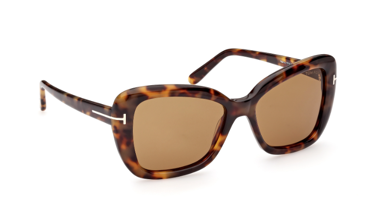 Tom Ford FT1008 55J Coloured Havana / Roviex Square Women's Sunglasses