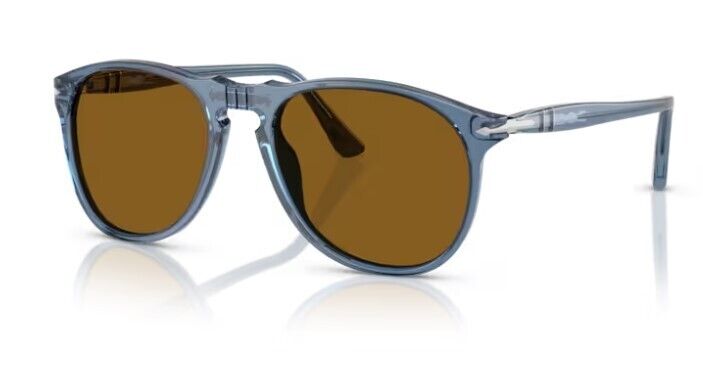 Persol 0PO9649S 121833 Transparent Navy / Crystal brown Oval Men's Sunglasses