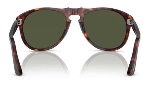 Persol 0PO0649 24/31 Havana/Green 54mm Soft Square Men's Sunglasses