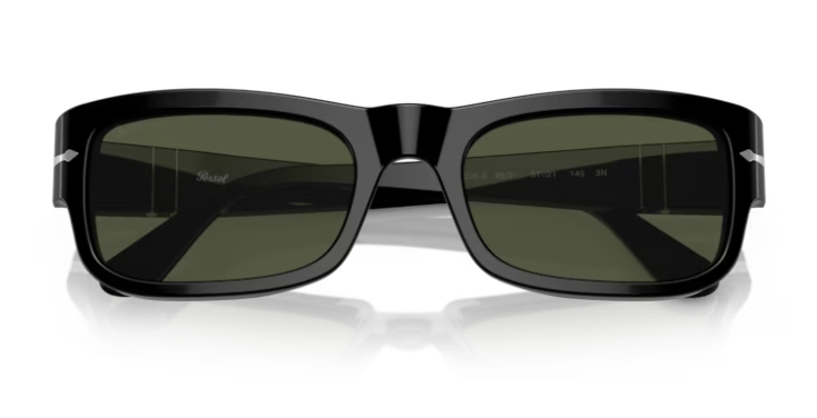 Persol 0PO3326S 95/31 Black/Green Rectangular 54mm Men's Sunglasses