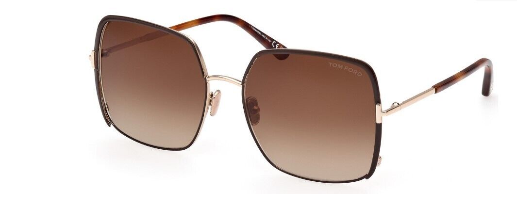 Tom Ford FT 1006 Raphaela 48F Shiny Rose Gold/Brown Gradient Women's  Sunglasses