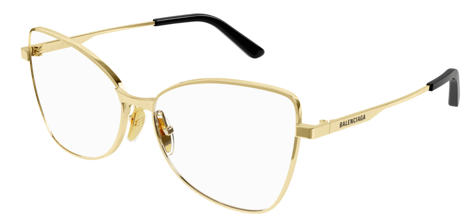 Balenciaga BB0282O 002 Gold Cat eye Men's Eyeglasses