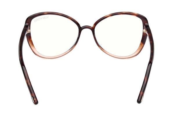 Tom Ford FT5907 056 Coloured Havana / Clear Butterfly shaped Women's Eyeglasses