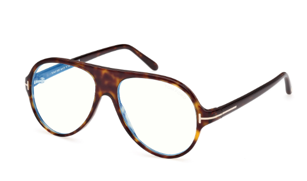 Tom Ford FT5012-B 052 Dark Havana/Blue Block Lenses Men's Eyeglasses