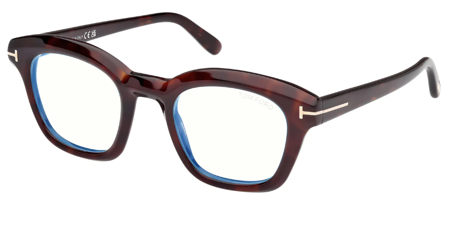 Tom Ford FT5961-B 052 Dark Havana/Dark Havana Square Men's Eyeglasses