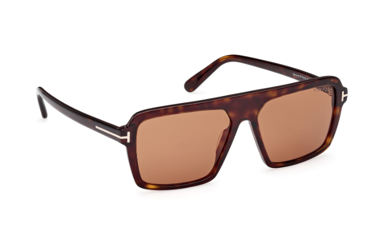 Tom Ford VINCENT FT1176 52E Dark Havana/Brown Oversized Square Men's Sunglasses