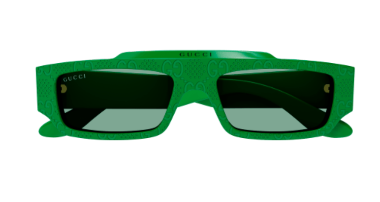 Gucci GG1592S 003 Green/Green Rectangular Men's Sunglasses