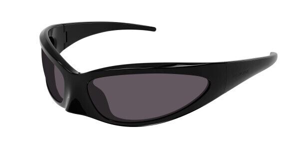 Balenciaga BB0251S 001 Black/Grey Oval Unisex Sunglasses