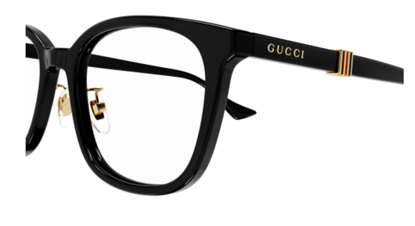 Gucci GG1500OK 001 Black Soft Square Men's Eyeglasses