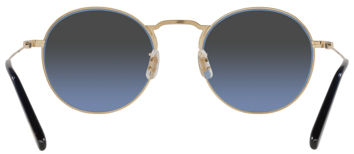 Oliver Peoples Weslie Sun OV1282ST 5292P4 Gold/Dark Azure Round Men's Sunglasses