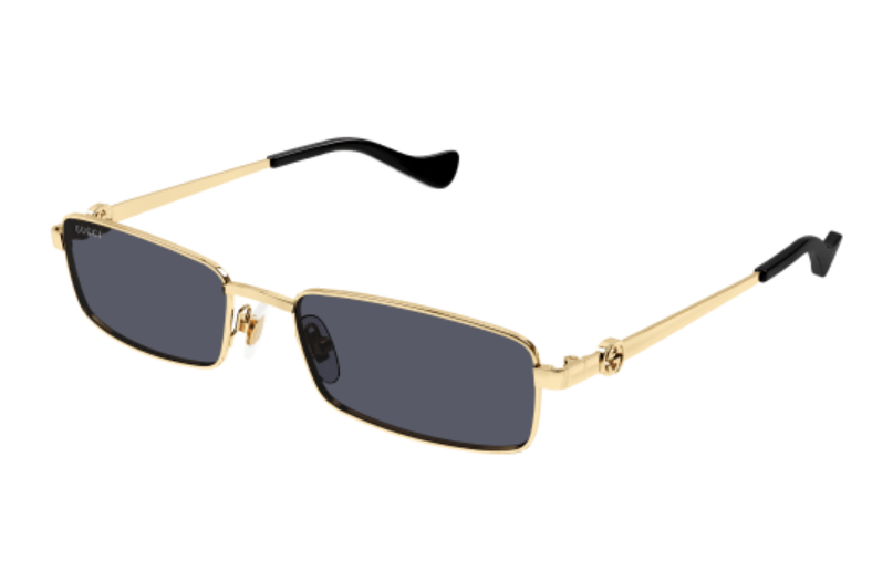 Gucci GG1600S 001 Gold/Grey Rectangular Full Metal Women's Sunglasses