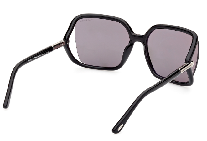 Tom Ford SOLANGE02 FT1089 01C Shiny Black/Smoke Butterfly Women's Sunglasses