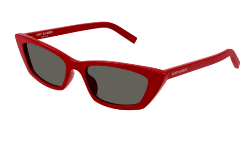 Saint Laurent SL 277 012 Red/Grey Narrow Cat-Eye Women Sunglasses