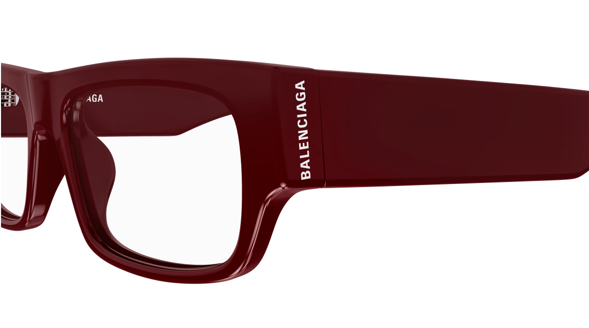 Balenciaga BB0304O 004 Burgundy Rectangular Women's Eyeglasses