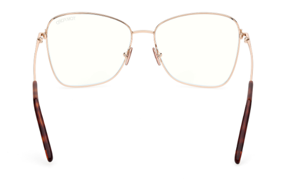 Tom Ford FT5906 046 Light Brown/Shiny Deep Gold Butterfly Women's Eyeglasses