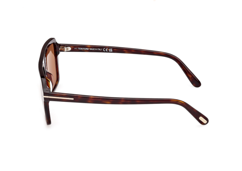 Tom Ford VINCENT FT1176 52E Dark Havana/Brown Oversized Square Men's Sunglasses