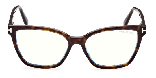 Tom Ford FT5812-B  052 - Dark Havana/ Clear Square Women's Eyeglasses