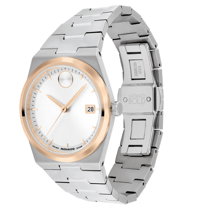 Movado Bold Quest Silver/Rose Gold Dial Women's Watch 3600946