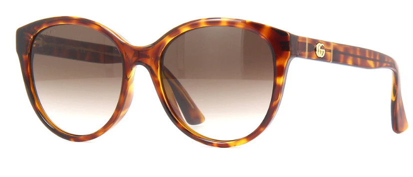 Gucci GG0631S 002 Brown Havana Gradient Round Women's Sunglasses