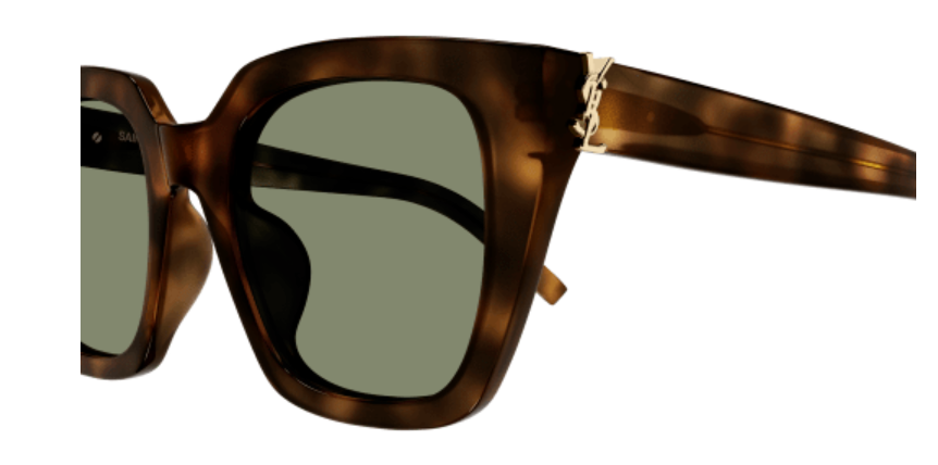 Saint Laurent SL M143 003 Havana/Green Wide Cat Eye Women's Sunglasses