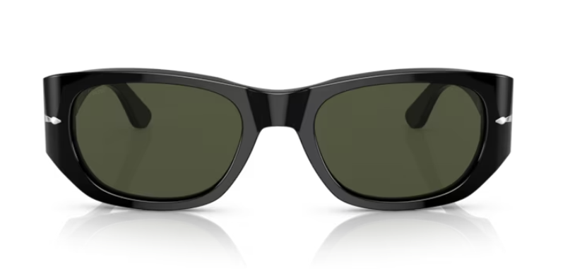 Persol 0PO3307S 95/31 Black/Green Oval Shaped Unisex Sunglasses